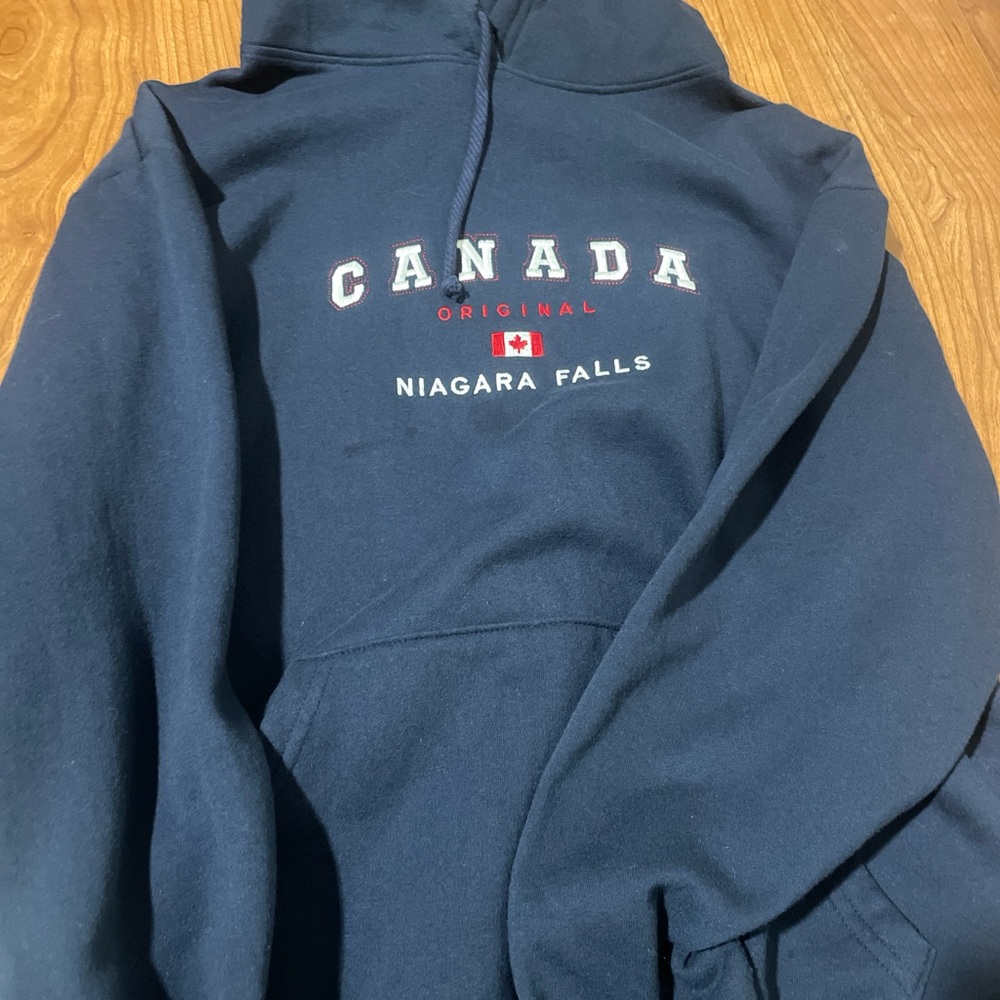 navy blue hoodie